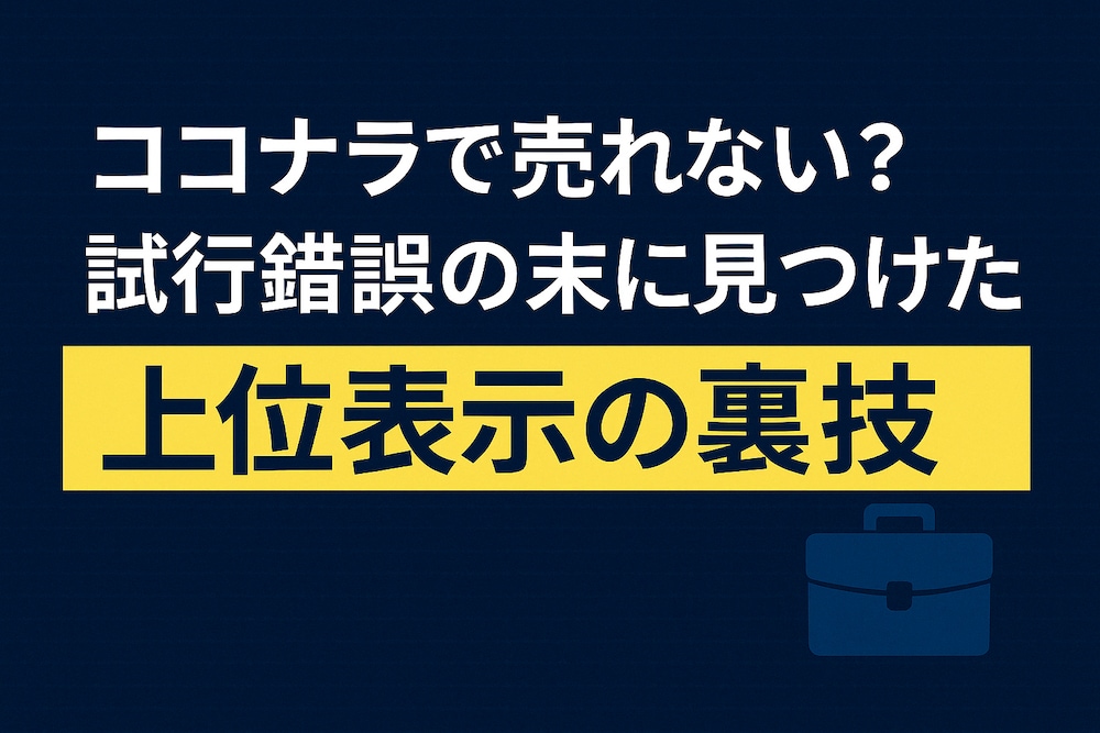 ココナラで売れない？試行錯誤の末に見つけた“上位表示の裏技”