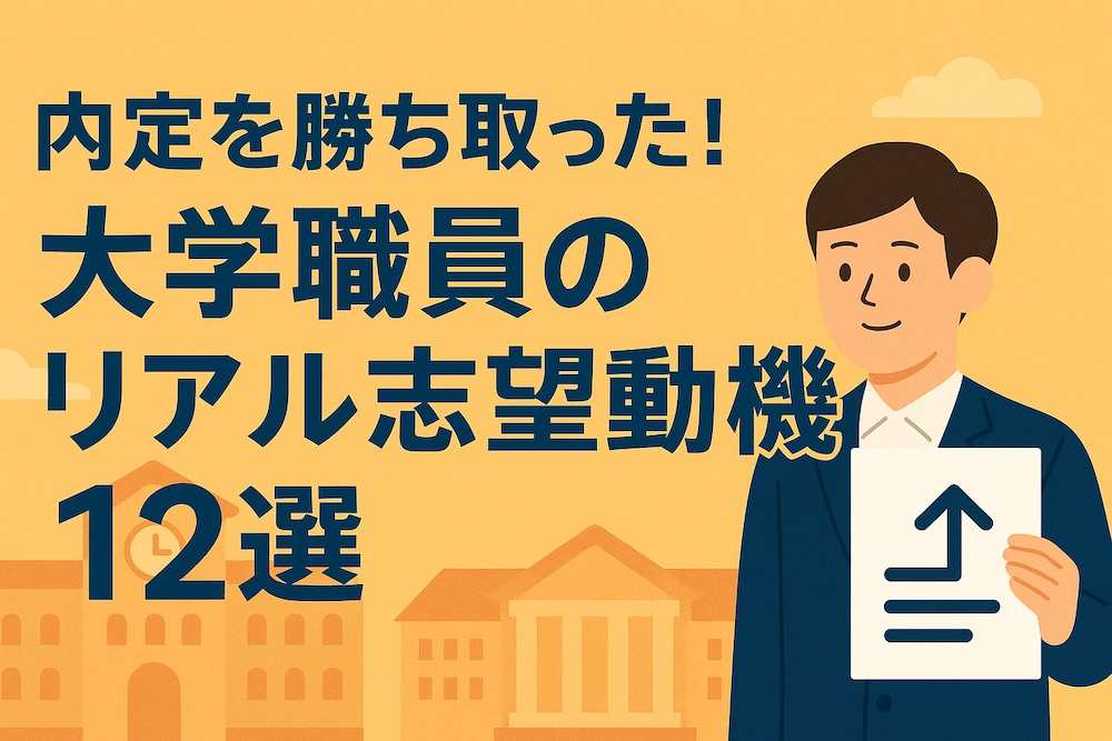 内定を勝ち取った！大学職員のリアル志望動機12選