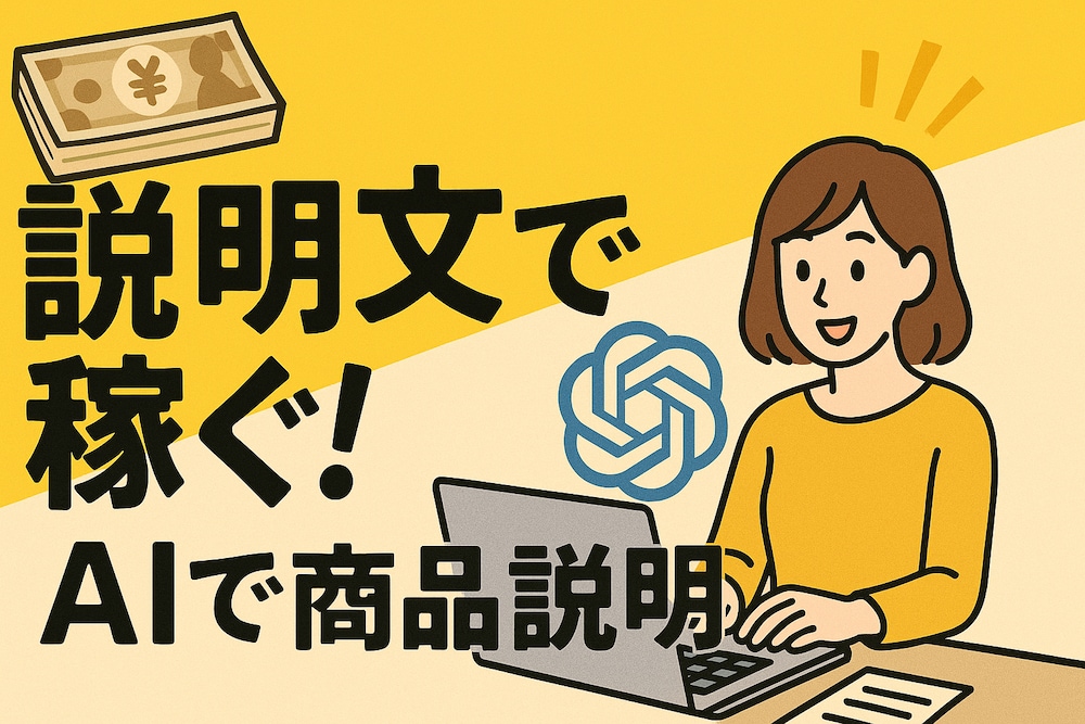 ChatGPTで稼ぐ！商品説明代行の始め方

未経験でも月5万円！AIで説明文をサクッと作る副業法