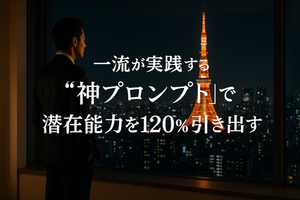 一流が実践する“神プロンプト”で潜在能力を120%引き出す秘訣