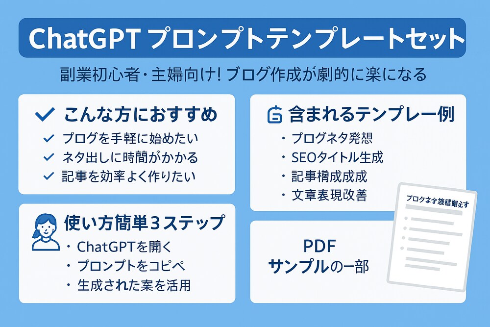 初心者主婦でも書ける！副業ブログ記事がサクサク作れるChatGPTプロンプト10選