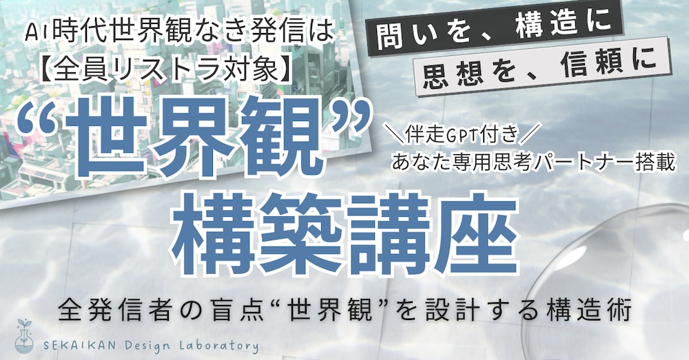 【デザイナー終了】AI時代にリストラされない発信設計──世界観 × 信頼設計の構造術