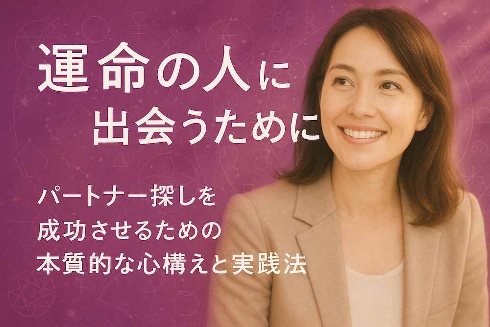「運命の人」に出会うためにパートナー探しを成功させるための本質的な心構えと実践法