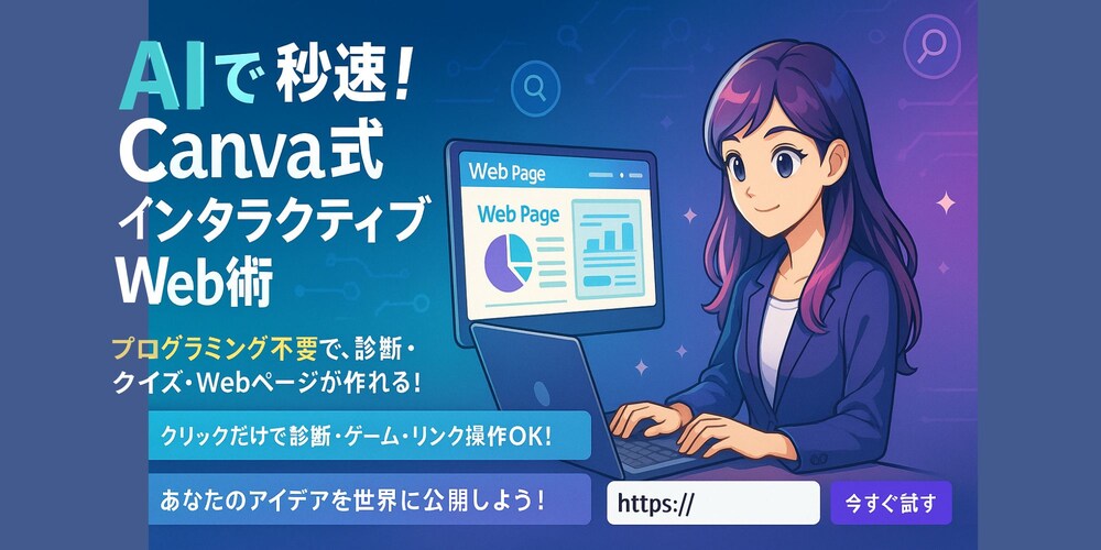 AIで秒速！Canva式インタラクティブWeb術