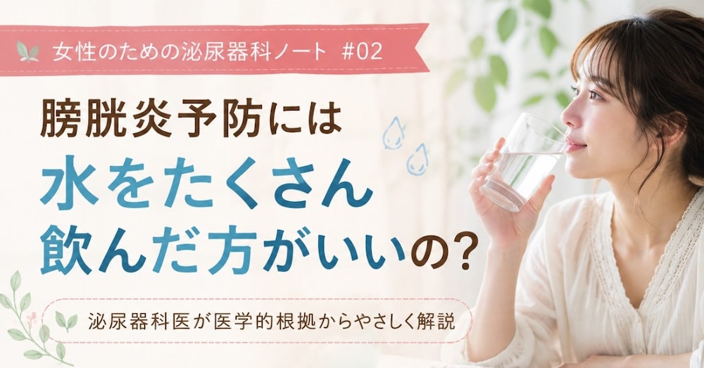 膀胱炎予防には水をたくさん飲んだ方がいいの？泌尿器科医が医学的根拠からやさしく解説