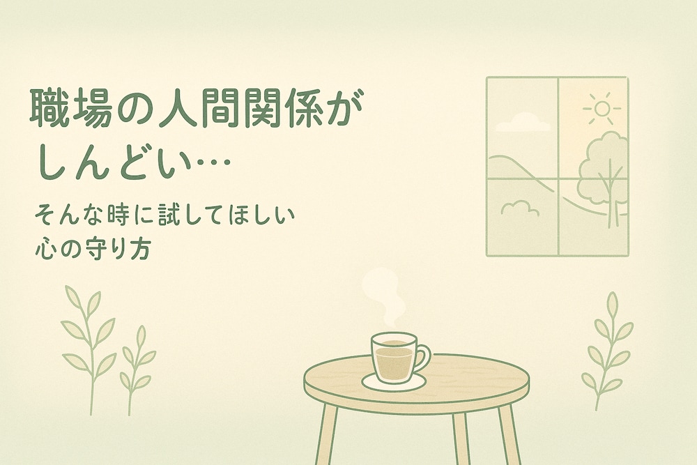 【女性医師が解説！】職場の人間関係がしんどい…
そんな時に試してほしい心の守り方