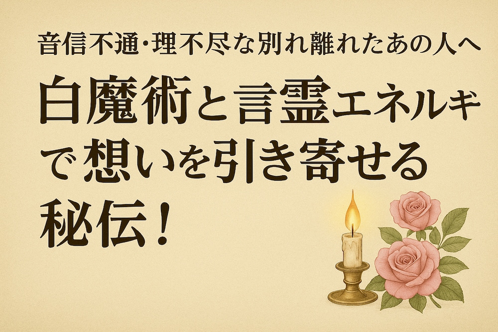 白魔術と言霊で思いを引き寄せる秘伝！
