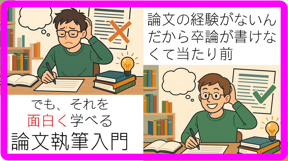 論文の経験がないんだから卒論が書けなくて当たり前。でも、それを面白く学ぶための入門