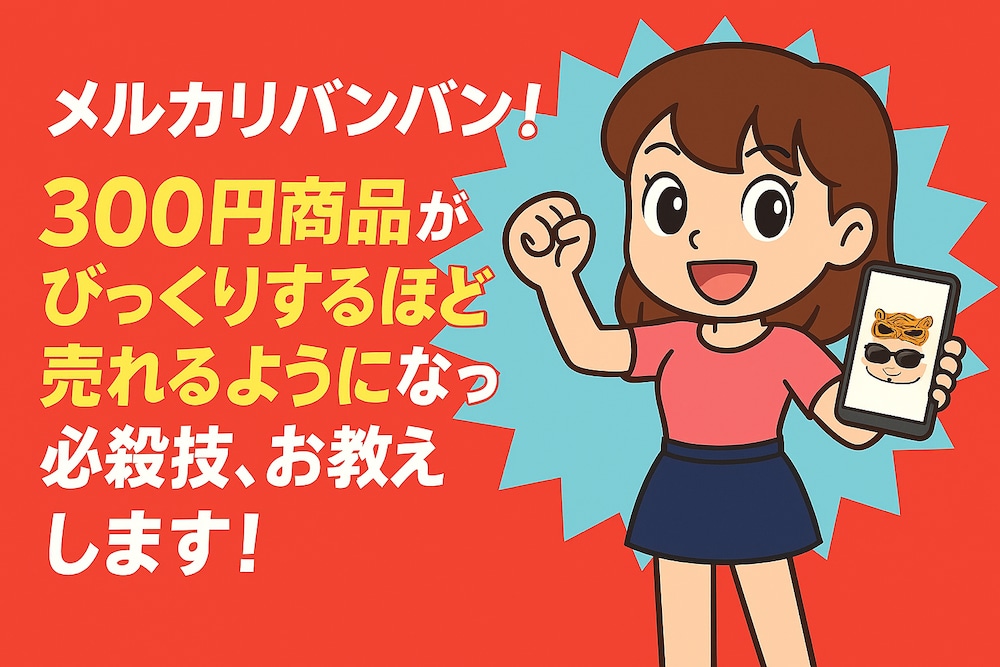 メルカリバンバン！出品中の300円商品がびっくりするほど売れるようになった必殺技、お教えします！
