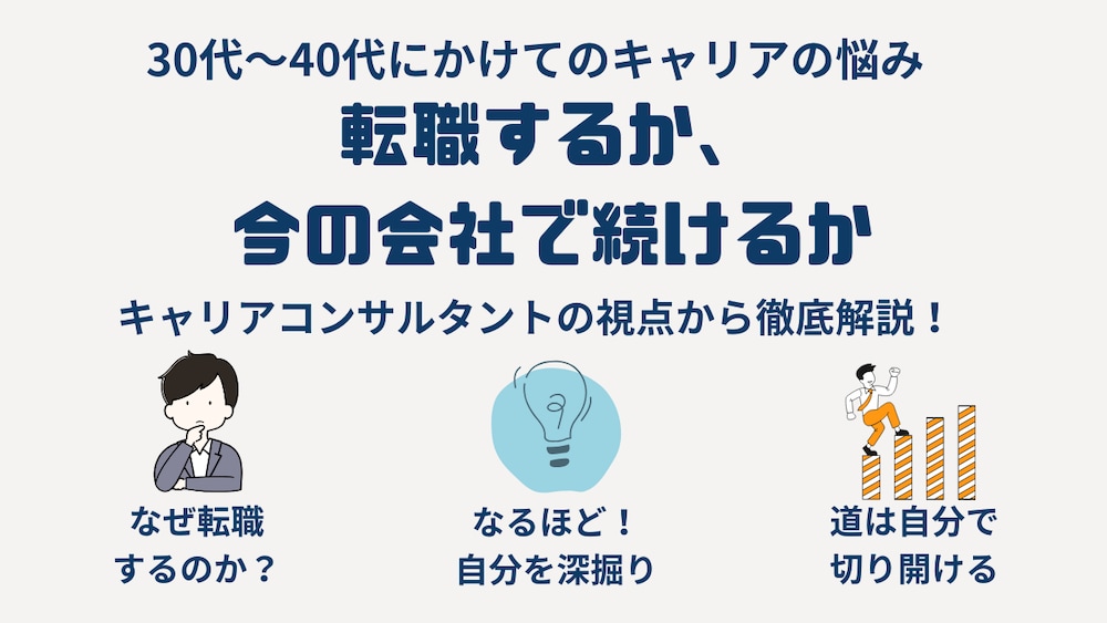 【30代・40代のキャリア戦略】今の会社に残る？それとも転職する？後悔しない選択のために