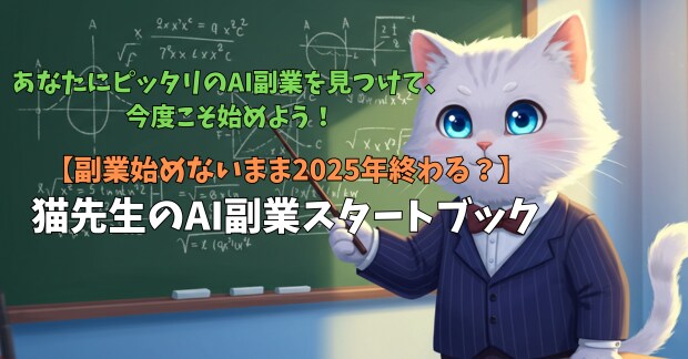 【副業始めないまま2025年終わる？】猫先生のAI副業スタートブック