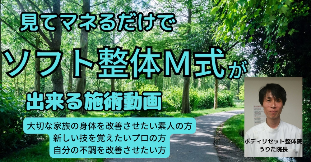 ソフト整体M式【完全版】講習動画+教科書