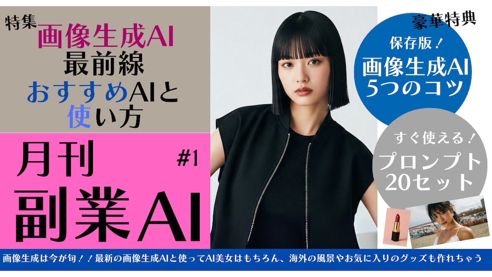 月刊【副業AI】#1：画像生成AI最前線。おすすめAIと使い方を大特集。豪華特典付き 25/7/4号