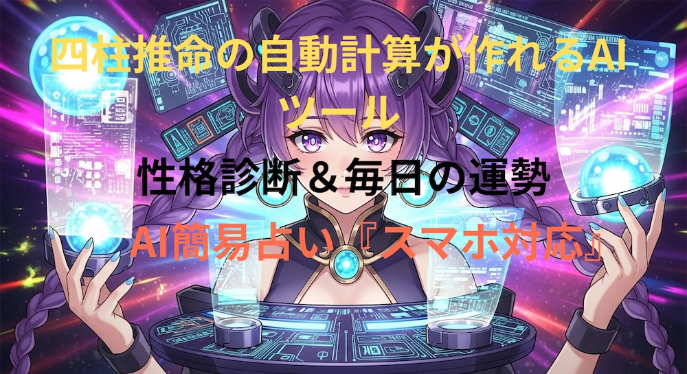 生年月日だけで四柱推命の自動計算が作れるAIツール！性格診断＆毎日の運勢が作れる占い師ツール登場！