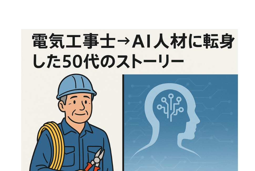 電気工事士→AI人材に転身した50代のストーリー