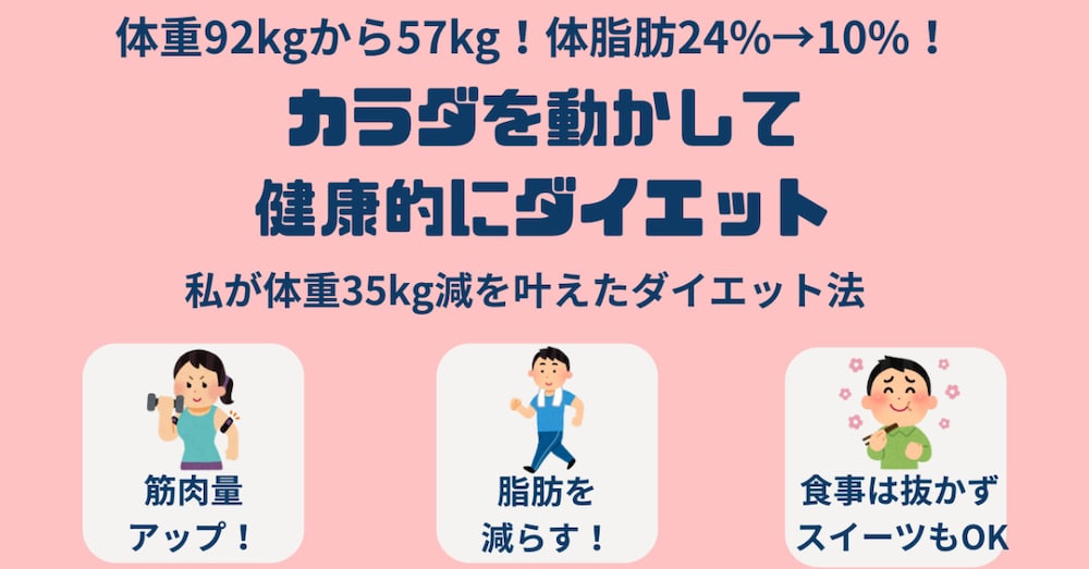 92kgから57kgへ！無理はしない、でも諦めない。私が35kg減を叶えたダイエット法