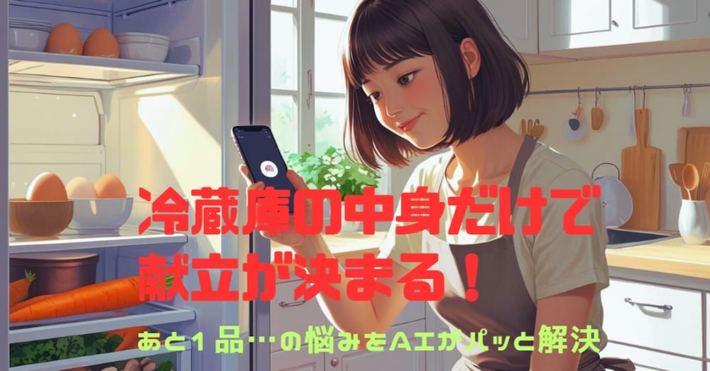 あと一品がすぐ決まる！冷蔵庫の中身から提案するレシピアドバイザー【ChatGPTに入れるだけ】