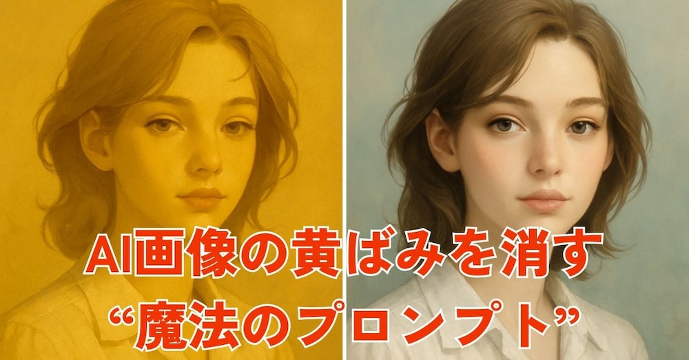 「なんでこんなに黄色いの？」ともう悩まない。AI画像の黄ばみを消す“魔法のプロンプト”