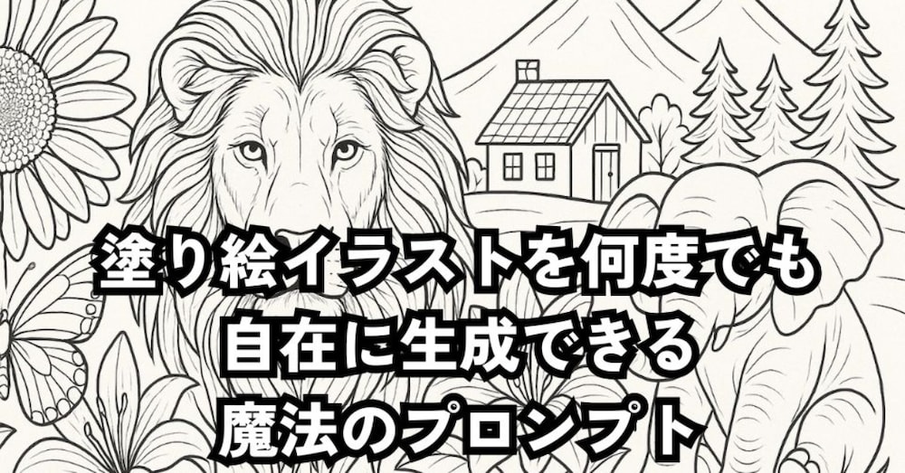 🎨もう画像探しに迷わない！塗り絵イラストを何度でも自在に生成できる魔法のプロンプト【カスタム自在】