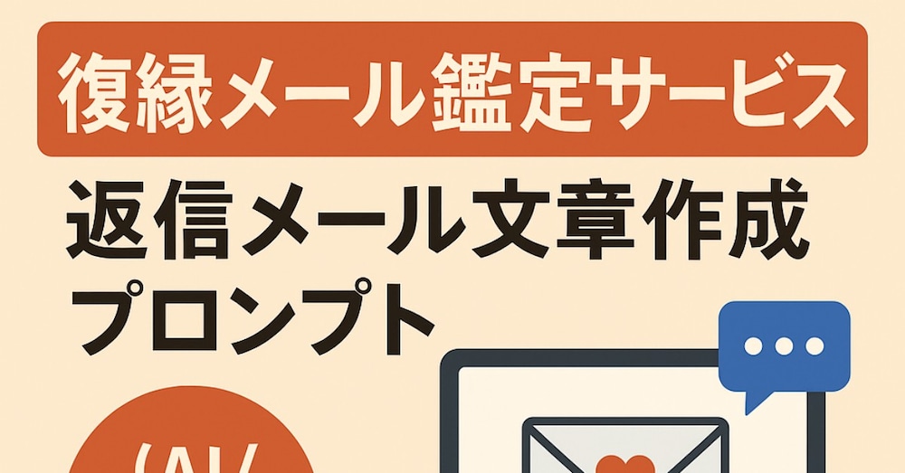復縁メール鑑定サービス返信メール文章作成プロンプト（AI/ChatGPT）

