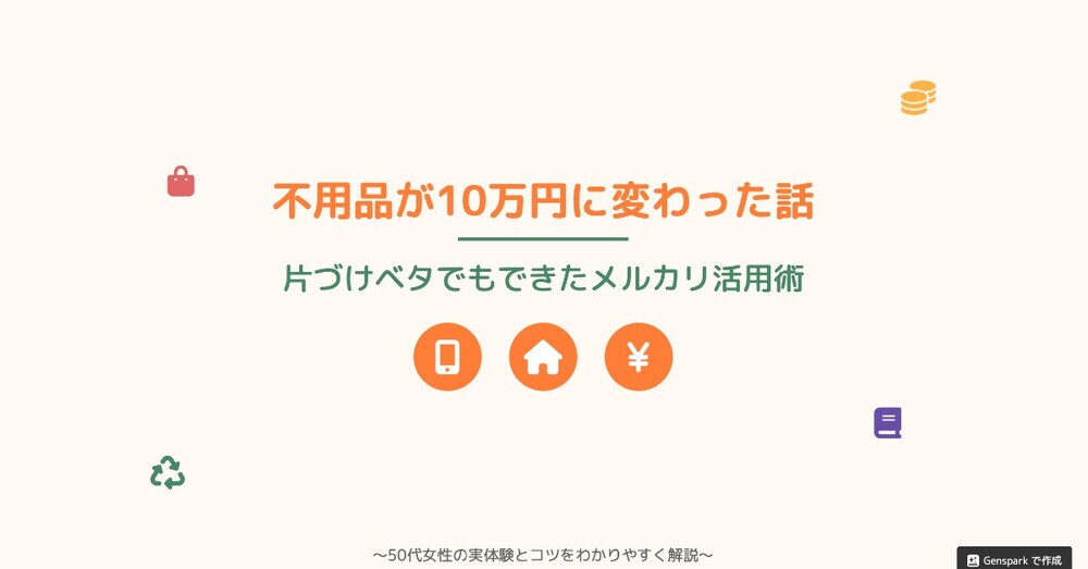 不用品が10万円に変わった話。片づけベタな私でもできたメルカリ活用術