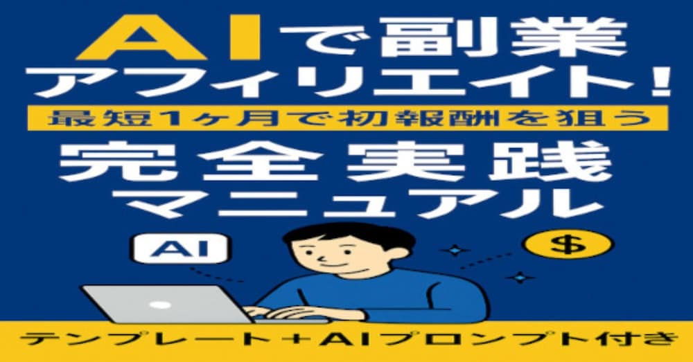 AIで副業アフィリエイト！
最短1ヶ月で初報酬を狙う完全実践マニュアル【保存版】
