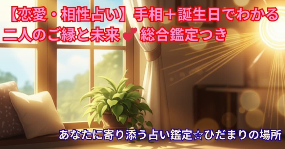 【恋愛・相性占い】手相＋誕生日でわかる二人のご縁と未来 💕 総合鑑定つき