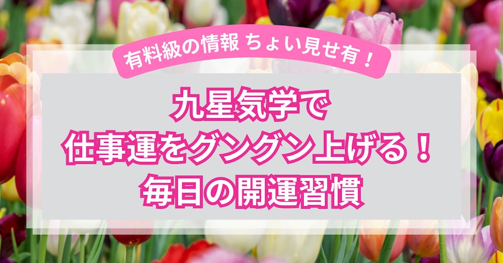 九星気学で仕事運をグングン上げる！毎日の開運習慣


