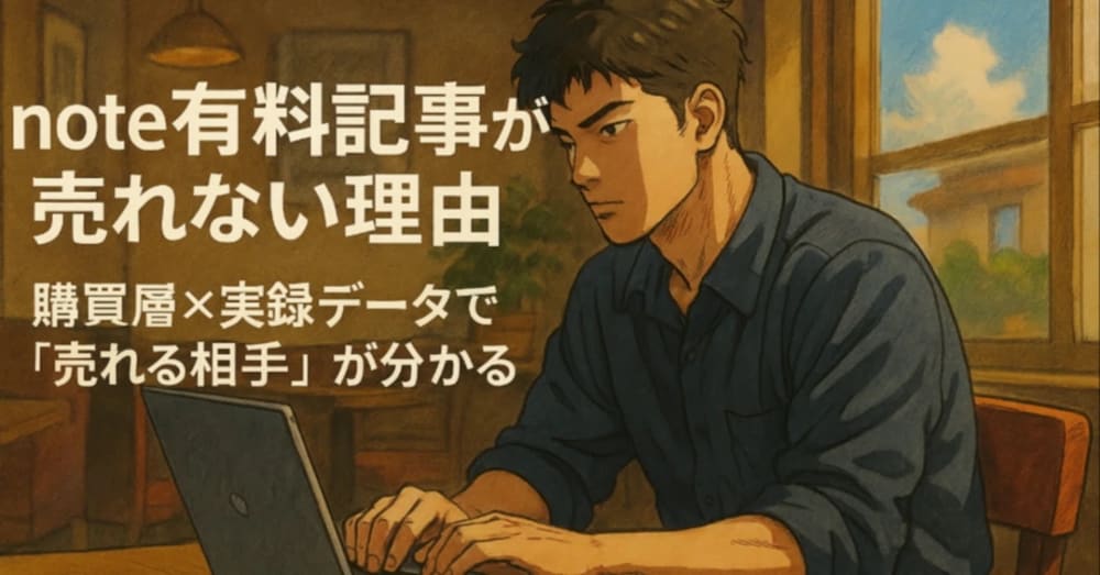 note有料記事が売れない人へ！購買層3タイプ×実録データで“売れる相手”が分かる