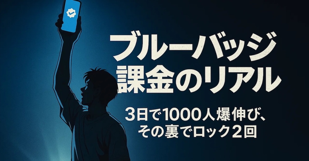 ブルーバッジ課金でXのフォロワーは増えるのか？3日で1000人爆伸びした僕の裏側