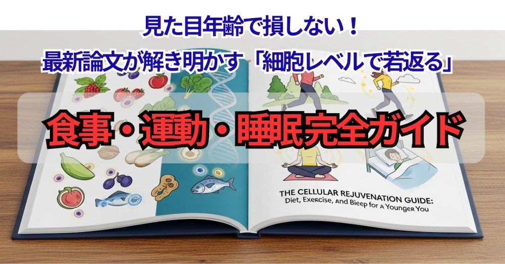 見た目年齢で損しない！最新論文が解き明かす「細胞レベルで若返る」ための食事・運動・睡眠 完全ガイド