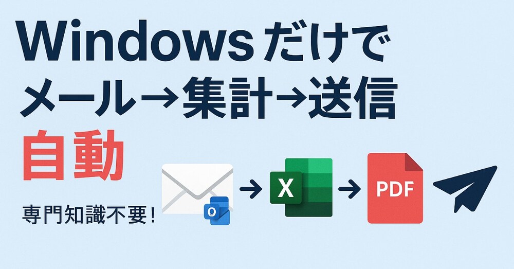 メール添付→フォルダ振分→Excel集計をワンクリックで。煩わしい作業から解放される！