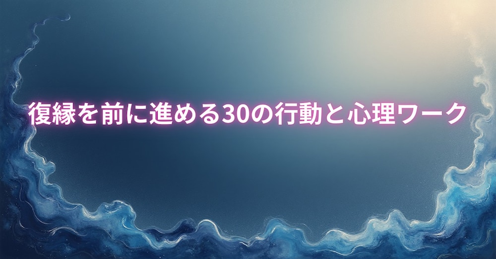 復縁を前に進める30の行動と心理ワーク