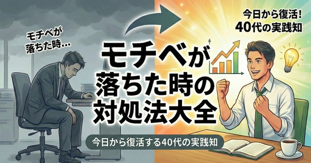 モチベが落ちた時の対処法大全｜今日から復活する40代の実践知