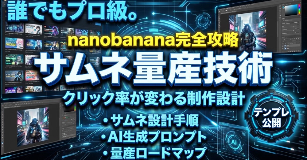 【完全攻略】nanobananaでプロ級サムネを量産する技術