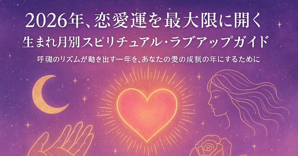 2026年、恋愛運を最大限に開く生まれ月別ラブアップガイド
―魂のリズムが動き出す愛の成就の年―