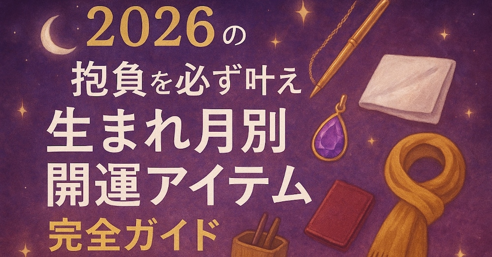 2026年の抱負を叶える“生まれ月別 開運アイテム”完全ガイド
願いを現実化する宇宙の処方箋