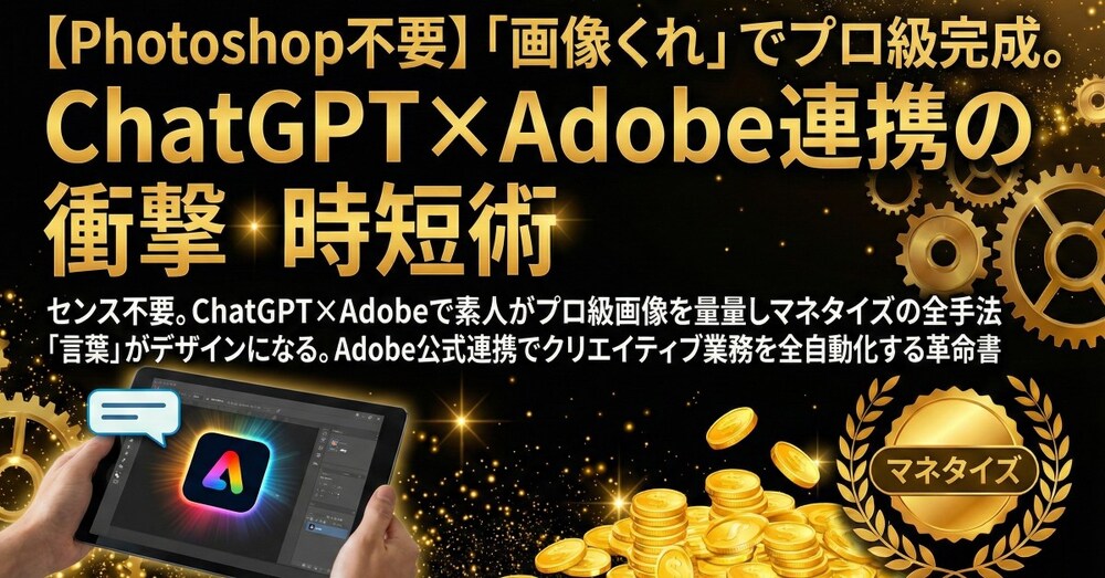 【Photoshop不要】「画像くれ」でプロ級完成。ChatGPT×Adobe連携の衝撃時短術