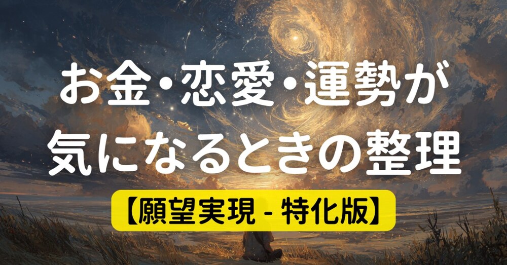 お金・恋愛・運勢が気になるときの整理【願望実現 - 特化版】