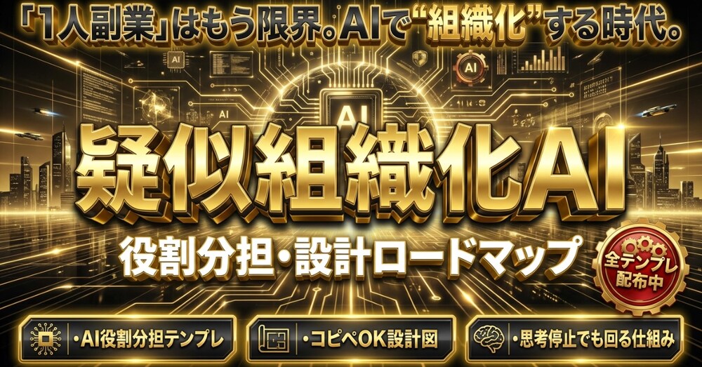 個人 × AI＝疑似組織1人で考え続けるのをやめるためのAI役割分担・設計ガイド