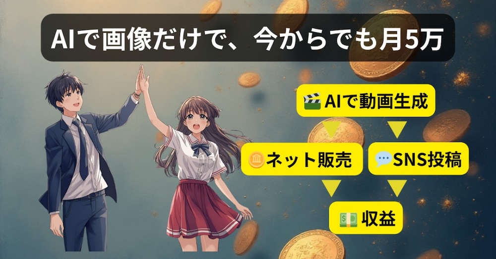 AIで画像だけで、今からでも月5万。