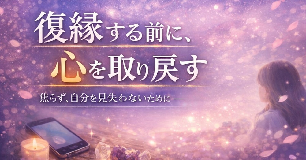 復縁を急がないという選択
― 元彼に連絡する前に、必ず知ってほしいこと ―