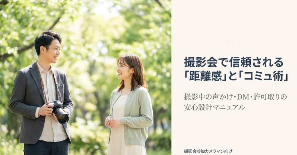撮影会で信頼される距離感コミュ術｜「使われる」声かけと許可取り
