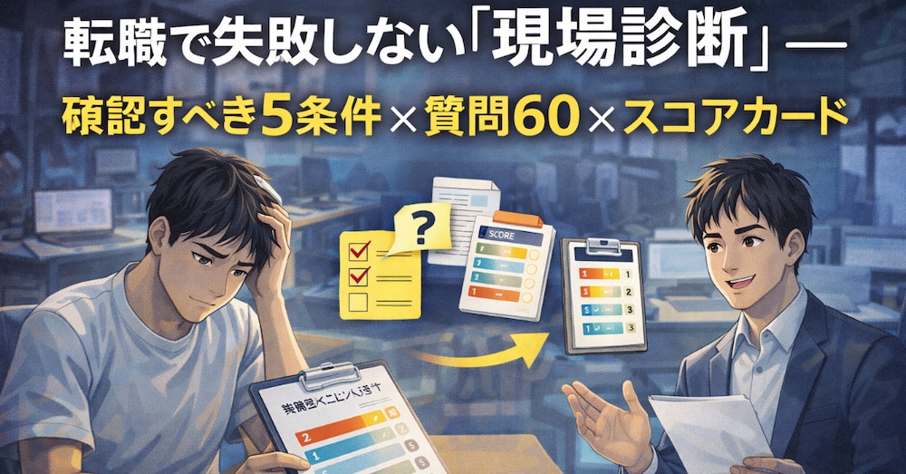 IT転職で失敗しない「現場診断」──確認すべき5条件×質問60×スコアカード