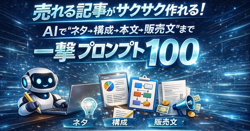 売れている記事をAIで分析→上位互換の売れる記事がAIで量産できるプロンプト100本＋テンプレ付き