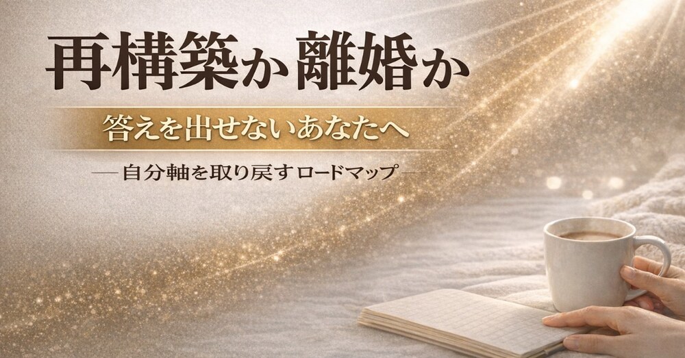 離婚しても再構築しても、もう振り回されない私へ〜「自分軸」を取り戻すためのロードマップ〜