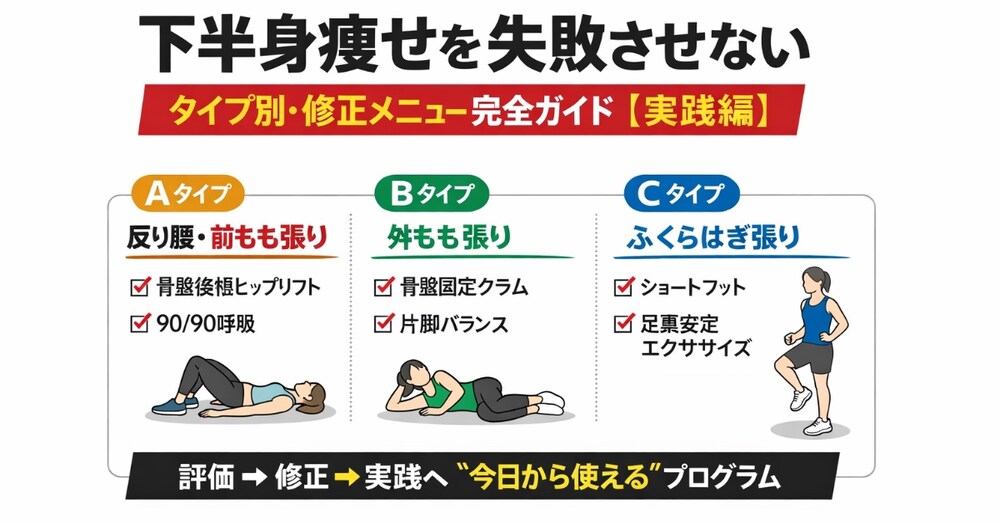 下半身痩せを失敗させない評価別・修正メニュー完全ガイド【実践編】
