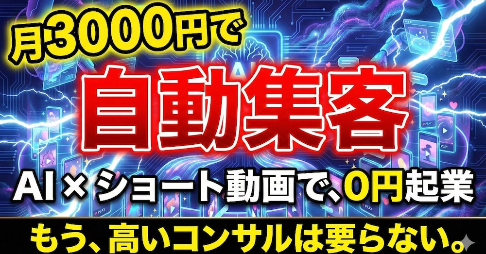 月3000円！AI×ショート動画で「自動集客」を作る0円起業術　特典【最強AI用：プロンプト】