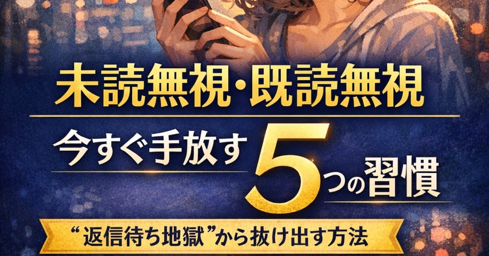回避傾向の未読無視・既読無視で今すぐ手放す5つの習慣をお伝えします。