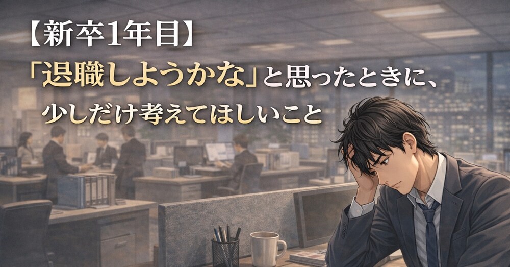 【新卒1年目】「退職しようかな」と思ったときに、少しだけ考えてほしいこと
